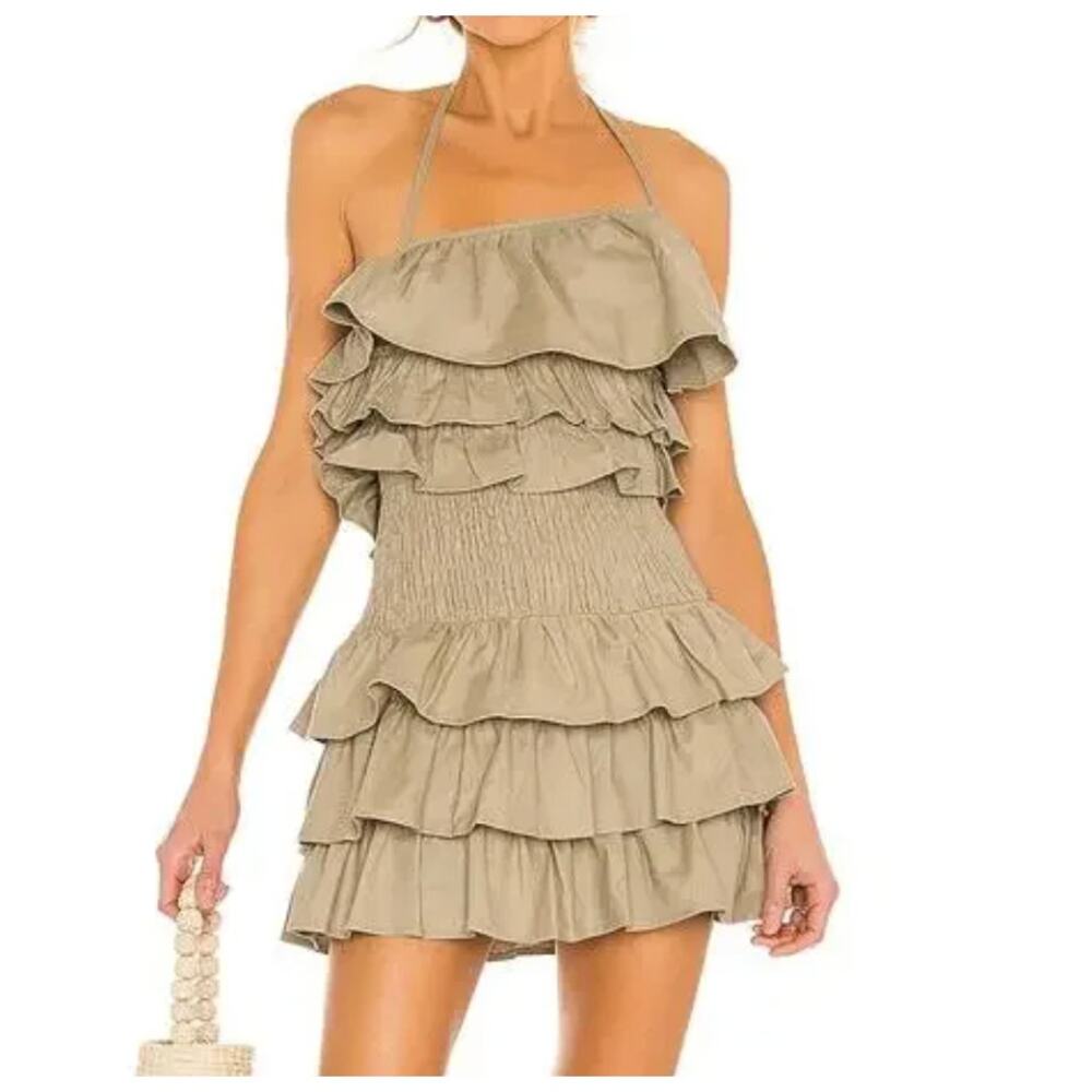 Tularosa Revolve Linen Blend Ruffle Rory Minidress - Sz S